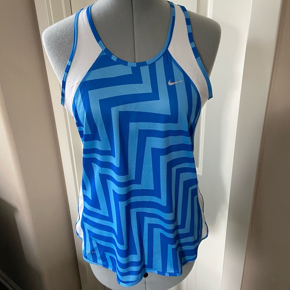 Nike Dri-Fit Tank Top, Blue & White, Size M